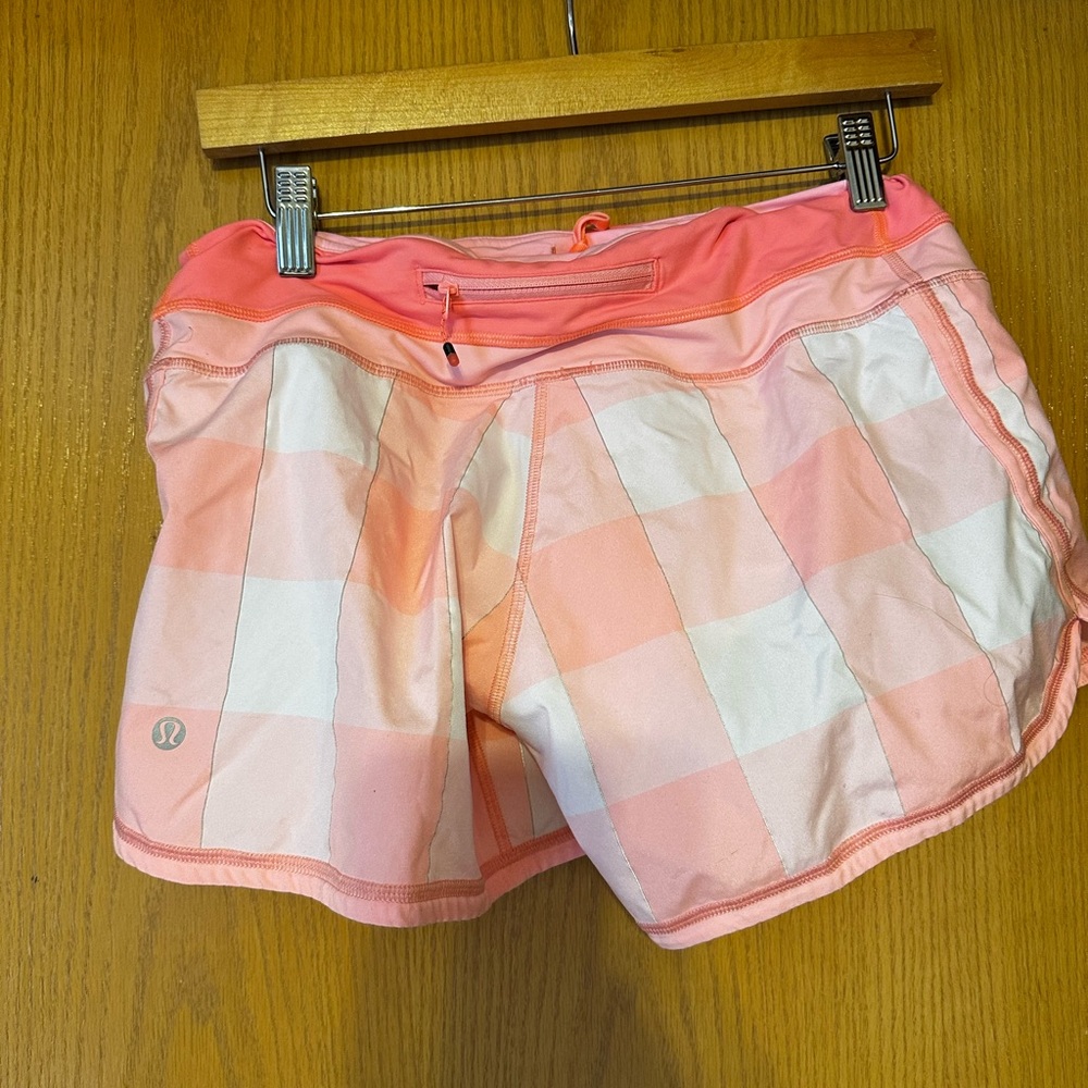Lululemon gros gingham bleached coral speed short size 6 - Picture 5 of 5